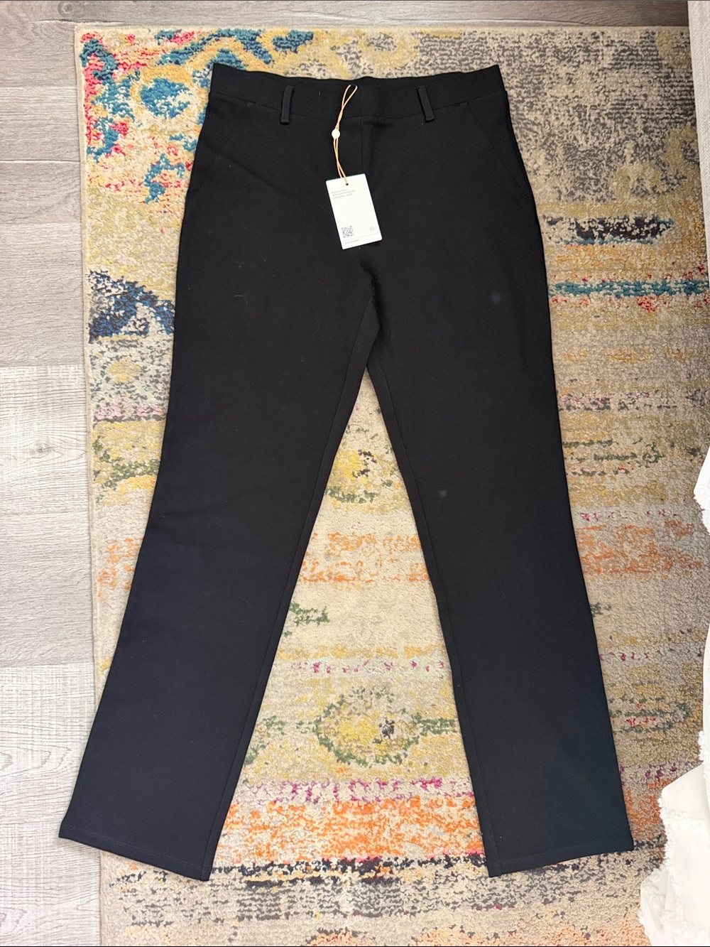 NWT Quince ultra stretch Ponte Black Straight-Leg pants